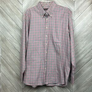 CARNOUSTIE XL/ TG RED & GREY PLAID LONGSLEEVE SLEEVE BUTTON DOWN